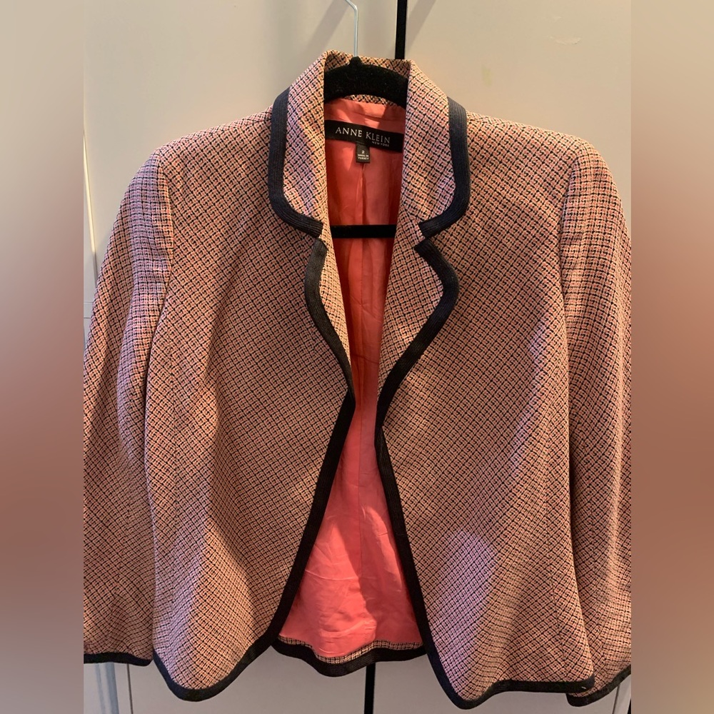 Anne Klein Blazer Women size 2 Pink Black